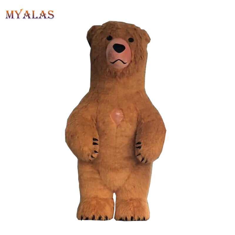 공기 주입식 북극곰 의상, 곰 마스코트 의상, 성인 광고용 판타지아 홈머 맞춤형, 키 큰 긴 머리, 3.5m
